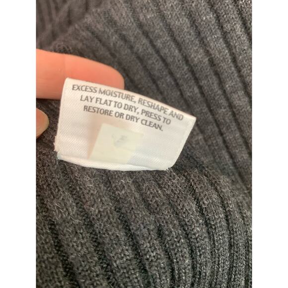 Eileen Fisher gray wool long sleeves open front cardigan sweater size large - Picture 5 of 15